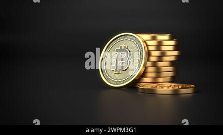 Hintergrundbild Bitcoin Gold Coin Stockfoto