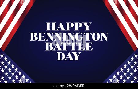 Happy Bennington Battle Day Text mit Illustration der usa-Flagge Stock Vektor