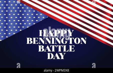 Happy Bennington Battle Day Text mit Illustration der usa-Flagge Stock Vektor