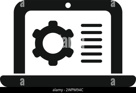 Übersichtssymbol für Laptop-Ausrüstung einfacher Vektor. Solitäres technisches Zahnrad. Dual-Memory-Mobilgerät Stock Vektor