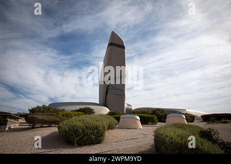 Dammam, Saudi-Arabien, 2. März 2024: Ithra-Museum in der Landschaft von Dammam Stockfoto