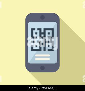 Scannen Sie das qr-Code-Symbol des Telefons, flacher Vektor. Angebot für elegante Karten. Bildspeicher kaufen Stock Vektor
