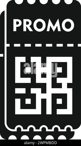 Promo qr-Code-Symbol einfacher Vektor. Paketrabatt in sozialen Netzwerken. Ticket für Speisen Stock Vektor