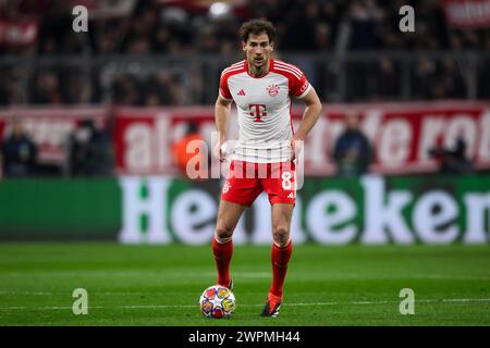 München, Deutschland. 5. März 2024. Leon Goretzka vom FC Bayern München in Aktion beim Achtelfinale der UEFA Champions League im zweiten Legspiel zwischen dem FC Bayern München und SS Lazio. Quelle: Nicolò Campo/Alamy Live News Stockfoto