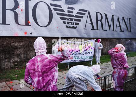 Mailand, Italien. März 2024. Mailand, die Demonstration anlässlich des 8. März Internationalen Frauentages. Auf dem Foto: Ein Moment der Veranstaltung Credit: Independent Photo Agency/Alamy Live News Stockfoto