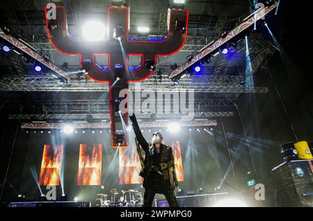 Rob Halford von Judas Priest trat beim Release Athens Festival in Plateia Nerou/Griechenland im Juli 2022 auf Stockfoto