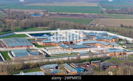 Bild von BAV Media 07976 880732. Das Bild vom 8. März zeigt das HM Prison Whitemoor ist ein Männergefängnis der Kategorie A in der Nähe von March, Cambridgesh Stockfoto