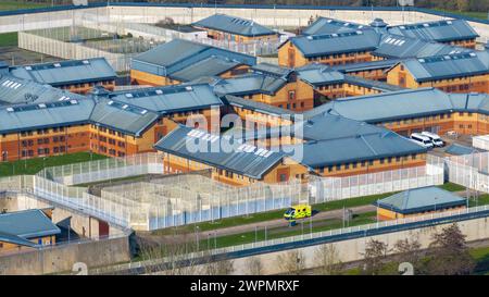 Bild von BAV Media 07976 880732. Das Bild vom 8. März zeigt das HM Prison Whitemoor ist ein Männergefängnis der Kategorie A in der Nähe von March, Cambridgesh Stockfoto