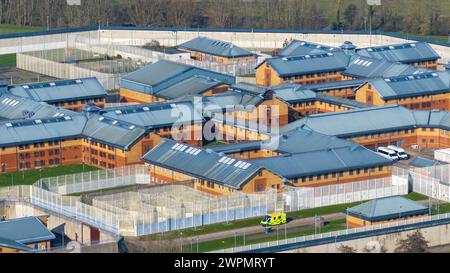 Bild von BAV Media 07976 880732. Das Bild vom 8. März zeigt das HM Prison Whitemoor ist ein Männergefängnis der Kategorie A in der Nähe von March, Cambridgesh Stockfoto