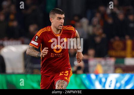 Gianluca Mancini von Roma im Achtelfinale der UEFA Europa League am 7. März 2024 in Rom, Italien. Stockfoto