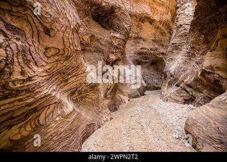 Wanderweg im Wadi Ghuweir in Dana, Jordanien, Nahost, Asien Stockfoto