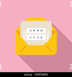 Flacher Vektor für das Anmeldesymbol für neue E-Mails. Zahlenform. Abstimmungsfaktor digital Stock Vektor