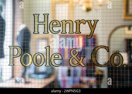 Henry Poole & Co Bespokes Schneider bei Savile Row , London , Großbritannien Stockfoto