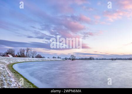 Überflutete Elblandschaft in Bleckede/Radegast Stockfoto