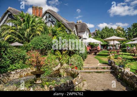 Reetgedecktes inn in The Old Village, Shanklin, Isle of Wight, Hampshire, Großbritannien, England Stockfoto