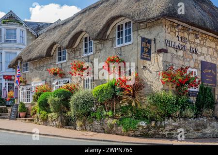 Reetgedecktes inn in The Old Village, Shanklin, Isle of Wight, Hampshire, Großbritannien, England Stockfoto