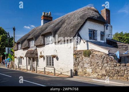 Reetdachhaus, Godshill, Isle of Wight, Hampshire, Großbritannien, England Stockfoto