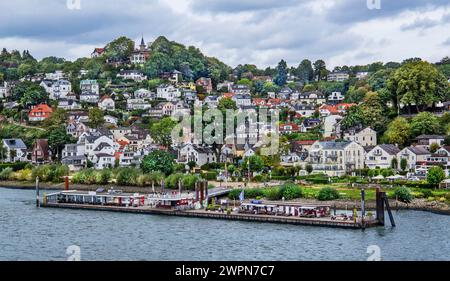 Bezirk Blankenese am Hochufer der Elbe mit dem Süllberg, Hamburg, Elbe, Bundesland Hamburg Stockfoto