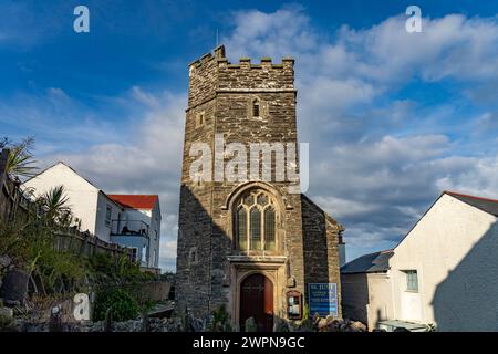 Kirche St. Nur in Gorran Haven, Cornwall, England, Großbritannien, Europa Stockfoto