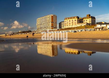 Apartment Hochhaus und Hotel Miramar am Weststrand nahe Westerland, Insel Sylt, Bezirk Nordfriesland, Schleswig-Holstein, Deutschland, Europa Stockfoto