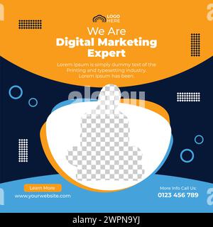 Digitales Marketing Unternehmensunternehmen Social Media Post Design. Business Social Media Werbe Post Vorlage Corporate Advertising Social Media Post Stock Vektor