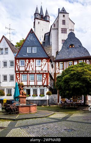 Alter Markt in Diez an der Lahn Stockfoto