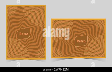 Grooviger Hippie 70er Jahre Hintergründe Retro 60er Jahre karierter Hintergrund mit Regenbogenfarbe. Tapete im Vintage-Stil der 80er Jahre mit Streifen. Gestreifte Hintergründe im Vintage-Stil Stock Vektor