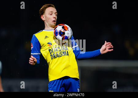 LEEUWARDEN, 08.03.2024, Cambuur Stadion, Fußball, Niederländisch Keuken Kampioen Divisie, Saison 2023/2024, während des Spiels Cambuur - de Graafschap, Cambuur Spieler Fedde Jong Credit: Pro Shots/Alamy Live News Stockfoto