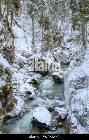 Breitachklamm im Winter, Oberstdorf, Allgäu, Bayern, Deutschland Stockfoto