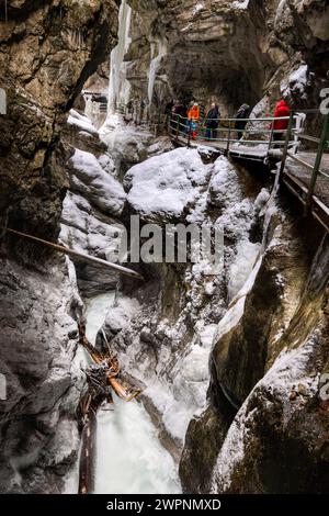 Breitachklamm im Winter, Oberstdorf, Allgäu, Bayern, Deutschland Stockfoto