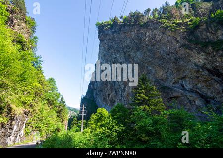 Sils im Domleschg, Festung Hohen Rätien, Viamala-Schlucht in Domleschg, Graubünden, Schweiz Stockfoto