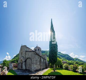 Capo di Ponte, Abtei Monastero di San Salvatore, romanische Architektur in Brescia, Lombardia/Lombardei, Italien Stockfoto