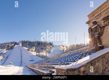 Garmisch-Partenkirchen, Olympiastadion, große Olympiaschanze, Oberbayern, Zugspitz-Region, Bayern, Deutschland Stockfoto