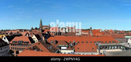 Deutschland, Bayern, Mittelfranken, Nürnberg, Stadtübersicht, Altstadt, St.. Sebalds Kirche, Kaiserschloss, Panorama Stockfoto