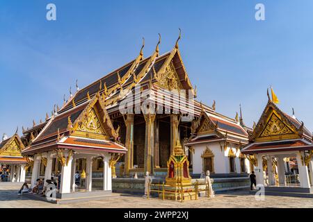 Wat Phra Kaeo, der buddhistische Tempel des Königs, Grand Palace Bangkok, Thailand, Asien Stockfoto