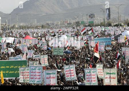 Jemen Rallye Israel Gaza Conflict Credit. Hamza Ali/Alamy Live News Stockfoto