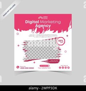 Digitales Marketing Unternehmensunternehmen Social Media Post Design. Business Social Media Werbe Post Vorlage Corporate Advertising Social Media Post Stock Vektor