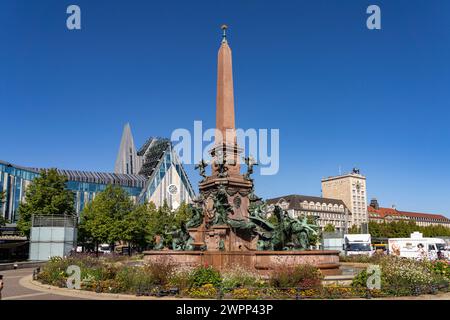 Der Mende-Brunnen am Augustusplatz, Leipzig, Sachsen, Deutschland Stockfoto