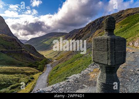 Schieferskulptur der Honister Slate Mine und des Honister Pass im Lake District, England, Großbritannien, Europa Stockfoto