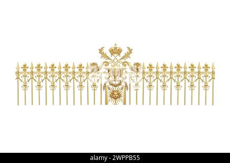 Isolierte Golden Gates auf Schloss Versailles. Frankreich. Stockfoto