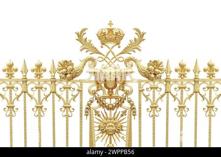 Isolierte Golden Gates auf Schloss Versailles. Frankreich. Stockfoto