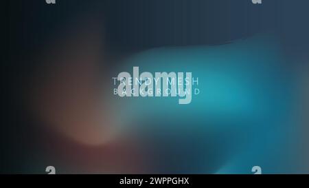 Abstraktes Mesh-Webbanner im trendigen Hintergrund. Abstrakte Bannervektorillustration mit weichem holografischem Verlauf für Kopfzeile, Landing-Page und Poster Stock Vektor