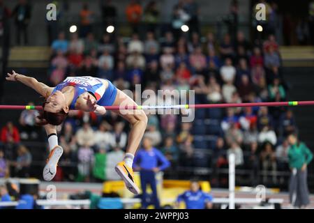 Angela Thema von Serbien springt im WomenÕs Hochsprung während der Leichtathletik-Hallenweltmeisterschaften 2024 - Tag 1 01/03/2024 in der Emirates Arena am 03/2024 Foto: Ben Booth/Alamy Stockfoto