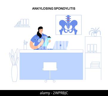 Spondylitis ankylosans, Illustration Stockfoto