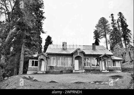 Cottages, Hotel Highlands Park, Gulmarg, Baramulla, Kashmir, Jammu und Kashmir, Indien, Asien Stockfoto