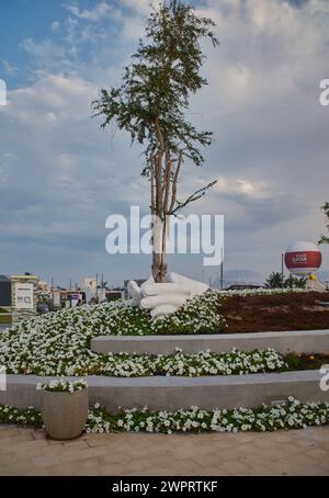 Qatar expo 2023 im Al Bidda Park-Rumaila Doha, Katar Sonnenuntergang Shot Stockfoto