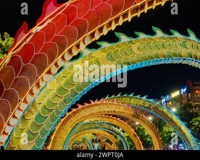 Drachendekorationen zum Tet Lunar Year Ho Chi Minh City Vietnam TV000652 Stockfoto