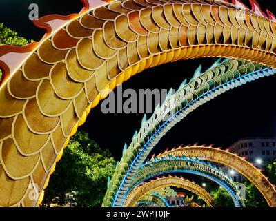 Drachendekorationen zum Tet Lunar Year Ho Chi Minh City Vietnam TV000653 Stockfoto