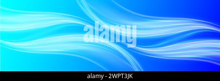 Blaue Wellen zeigen einen Strom sauberer Luft. Moderne wellenförmige Linien Air Hintergrund. Stock Vektor