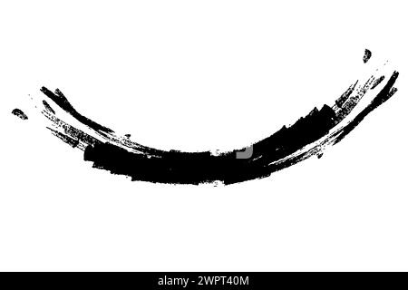 Enso Zen gekrümmter Pinselstrich japanischer Pinselsymbol Vektor Illustration. Stock Vektor